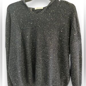 Elan Gold Sparkle Hooded Sweater, medium